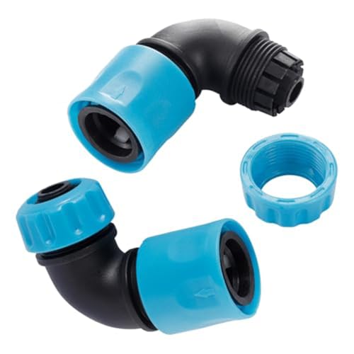 Yuanpgky Lot de 2 raccords rapides pour tuyau d'arrosage - Adaptateur d'angle de tuyau d'eau de 1,27 cm - Coude à 90 degrés - Pour arroseur de pelouse, lavage de voiture