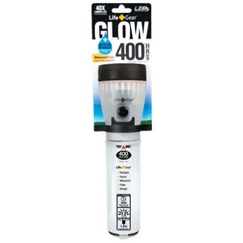 Life Gear Mini LED Flashlight with Glow Handle, Red Body