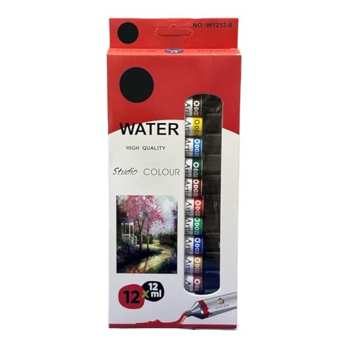 Image of Paint Set - Craft Colors for Wood, Canvas, Fabric, and Ceramics: Art Supplies for Kids and Adults (12X12ML-Water Color)