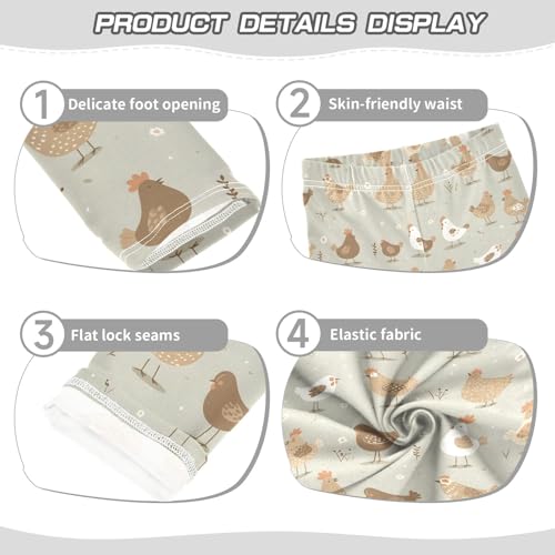 Animal Chicken Pattern Girls Leggings Athletic Pants Tights Stretch Bottom3