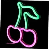 COOLHIYA チェリーネオンサイン ライト 壁掛け式寝室用装飾 パーティーイベント向けネオンランプ 家や子供部屋のインテリア照明