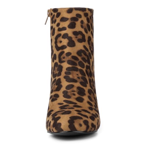 Allegra K Women's Round Toe Side Zip Chunky Heel Ankle Boots2