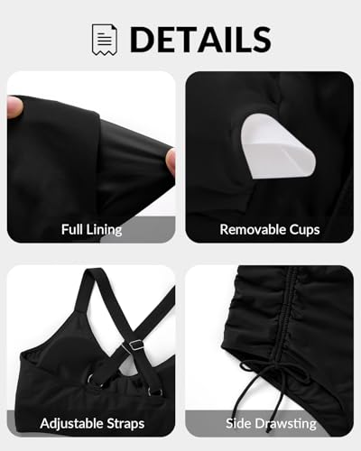 Womens Plus Size High Waisted Bikini -Twist Front Two Piece Swimsuit 2025 Tummy Control Bathing Suits with Drawstring4