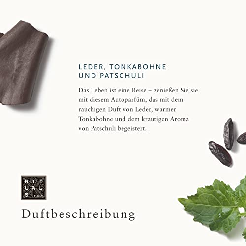 RITUALS Auto-Duft Nachfüllpackung von das Sport Collection, 6 g – Auto-Parfüm mit Leder, Tonkabohnen und Patschuli – anregend und erfrischend