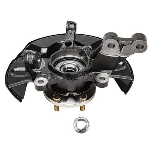 Image of Detroit Axle - Front Steering Knuckle & Wheel Bearing Hub for 2003-2008 Toyota Corolla, Steering Knuckle & Wheel Hub Bearing 2004 2005 2006 2007 Replacement