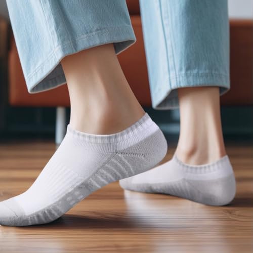 Womens Ankle Socks For Women, Cushioned Running Socks Breathable Wicking Low Cut Athletic Socks, 5 Pairs4
