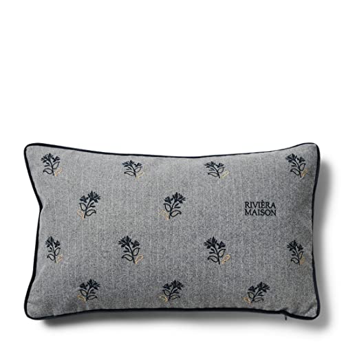 Riviera Maison D'amour Jeanne Pillow Cover - Kissenhülle - Kissenbezug 50x30 cm - Polyester - Silber - (LxB) 30x50 Cover