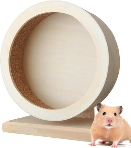 Syfunnyー回し車 サイレントホイール ハムスター滑車 静か 静音 天然松木 小動物用品 おもちゃ ハムスター ハリネズミ (直径15cm)