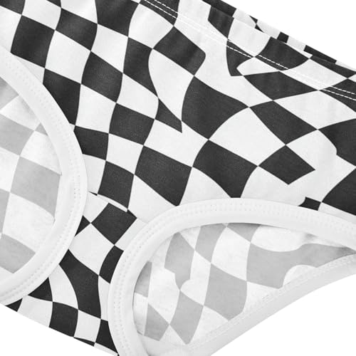 Wusikd Black White Checkered Girls' Underwear Cotton Girls Briefs Soft Toddler Underwear 2T4