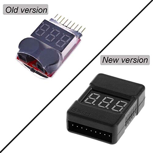 5Packs 2in1 1-8s Lipo Li-Ionen-Batteriespannungstester prüfen, RC-Niederspannungs-Summeralarm für 1-8s Lipo / Li-Ionen / LiMn / Li-Fe überwachen