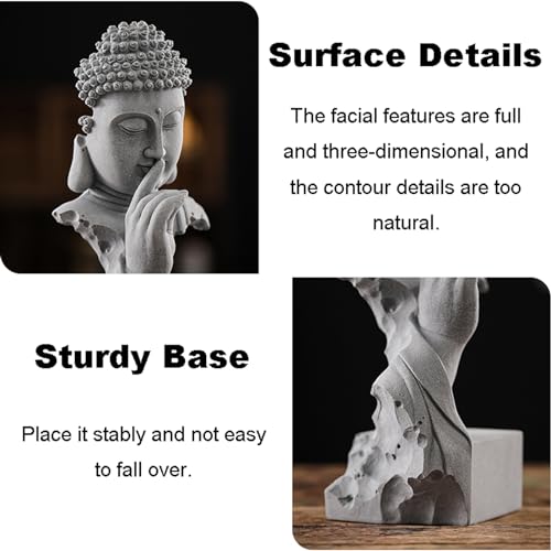 Estatua de Buda Sakyamuni en piedra arenisca pequeña miniatura 4