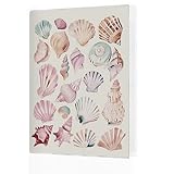 KJULYW Coastal Beach Photo Album 4x6, Beach Lover Gifts, Seashell Aesthetic Small Memory Photo Album Book for 18 Pockets Hold 36 Pictures, Photobook for Family Graduation Anniversary Travel Vacation