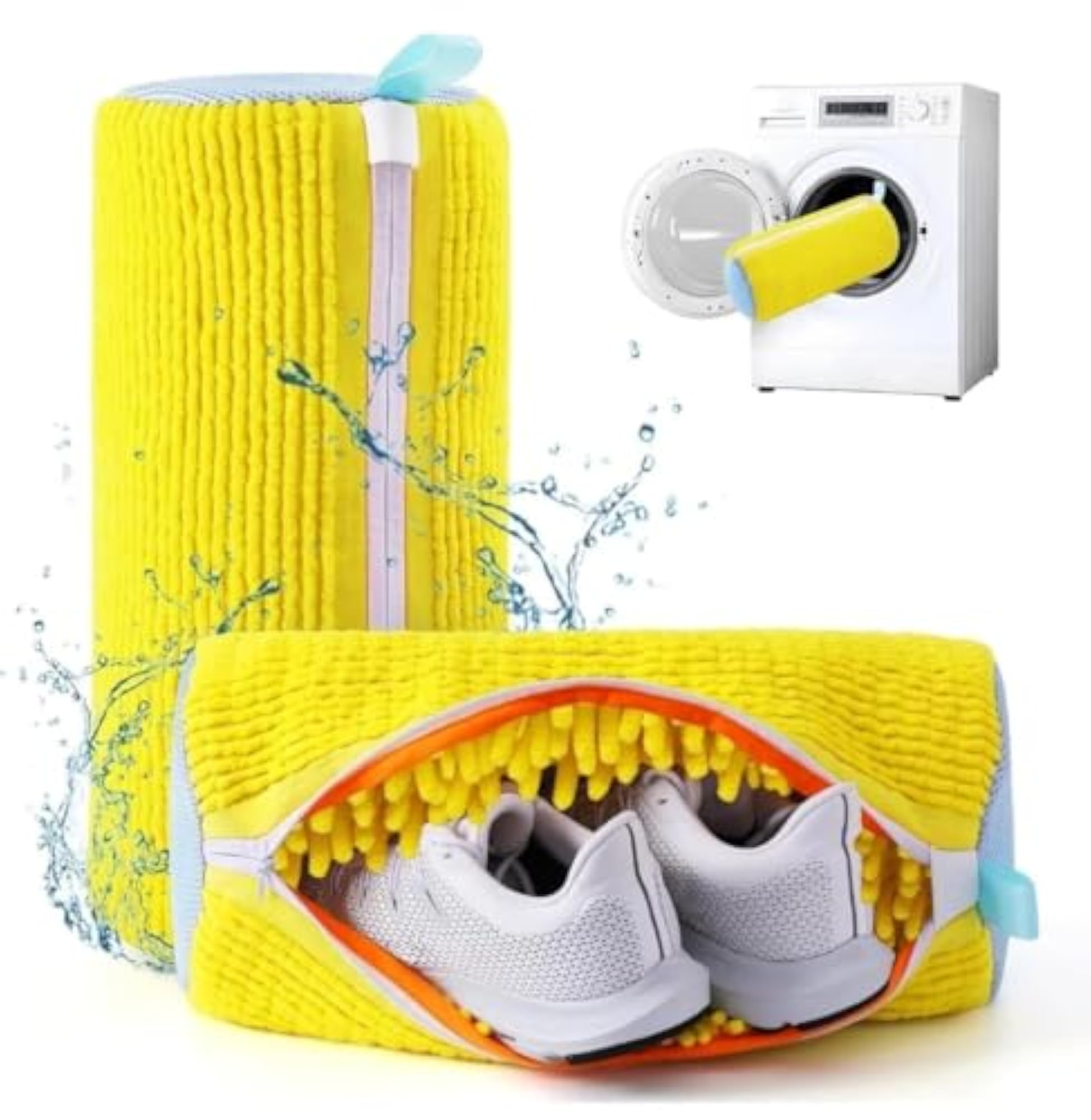 Shoe Washing Machine Bag with Invisible Zipper, 360° Cleaning