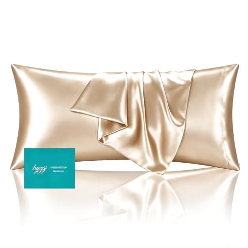 Mulberry Silk Body Pillow Cases with Hidden Zipper,Champagne Gold