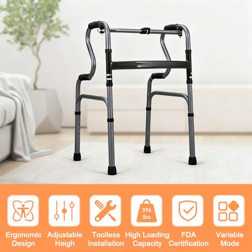 Image of HANNEA Walking Aid for Elderly Rehabilitation Walker with Wheels Assistive