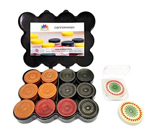 Craftsman Carrom Coin Set of 24 Coins for Champions Play. Carrom Coins+2 Stricker. Packed in Premium Plastic Box