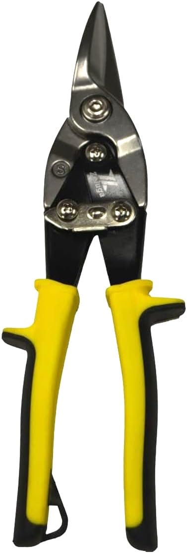 Zeluga 10-223 9-7/8in. Regular Straight Cut Compound Aviation Snip, Yellow/Black