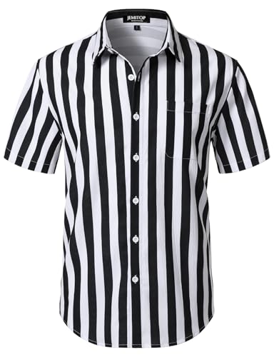 Image of JEMITOP Mens Stretch Wrinkle Free Texture Shirts