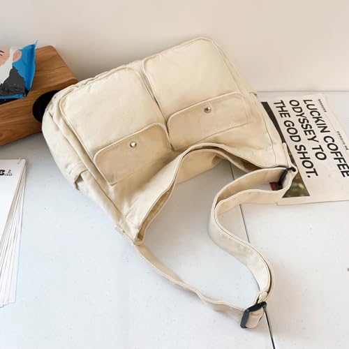 Image of Messenger Bag Hobo Crossbody Bags for Women Canvas Bag Crossbody Tote Bag Shoulder Bag