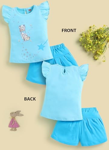 Image of LuvLap Baby Girls Regular Fit 100% Cotton Half Sleeves Girls Top CoSet Pack of 3