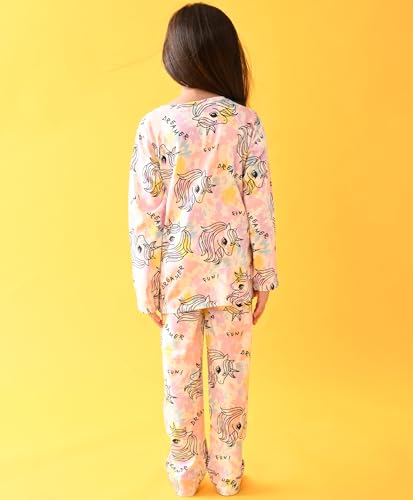 Image of ANTHRILO Pure Cotton Printed Pyjama Set for Girls | Sleepwear | Night Suit, Night Wear | Long Sleeves T-Shirt & Pyjama | Regular Wear | 0-6 Months | White