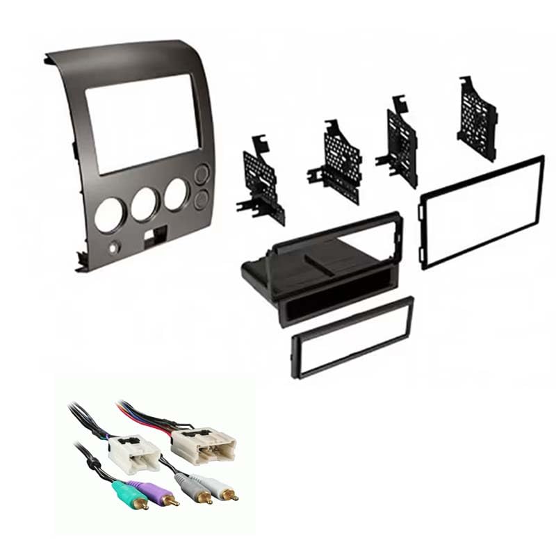 Single and Double DIN Car Stereo Radio Install Kit Package Compatible with Nissan Titan 2004, 2005, 2006, & 2007 with Factory Amplifier