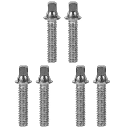 6 Pcs Snare and Bass Drum Tension Rod Screws - Key Accessories for Drum Kit Components With Washers