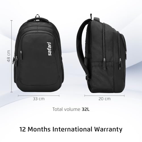 Image of Safari Saga 37L Laptop Backpack, 3 Compartments, Organizer, Bottle Holder, Front Pocket, Office Bag, School Bag for Boys and Girls, College Bag, Travel Bag for Men and Women
