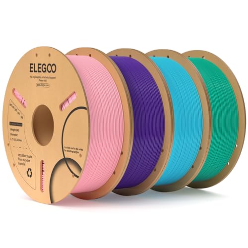 ELEGOO PLA Filament 1.75mm 3D Printing Filament Bundle 4KG, Precision Wound