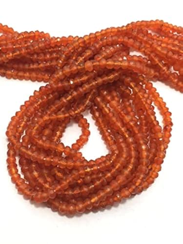 Perles cornaline facettées 3.5mm pour création bijoux DIY - 2