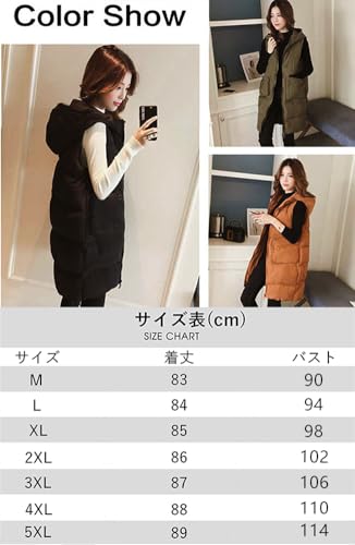 TASOGARA ダウンベスト ベスト レディース アウター ダウン ロング 秋冬 中綿 防寒 軽量 フード付き の商品画像 5