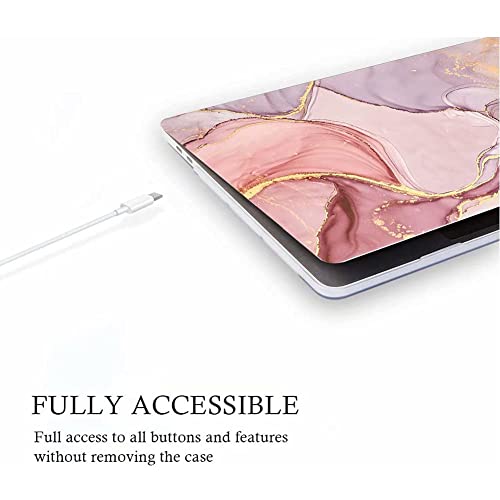 Image of Fancity Compatible with MacBook Pro 14 inch Case 2026-2021 M5 M4 M3 M2 M1 Pro /Max Chip, Protective Plastic Hard Shell Case & Keyboard Cover for New Mac Pro 14.2 inch Laptop, Pink Marble