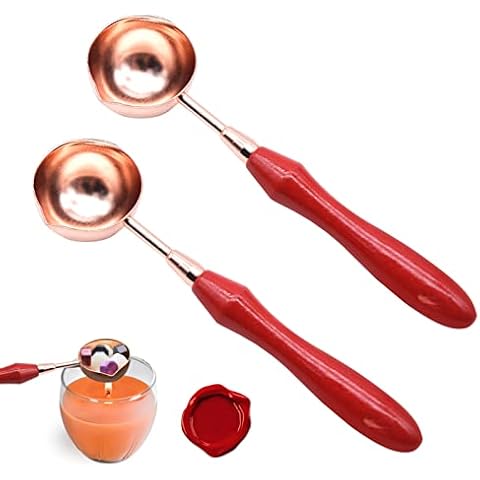 2 Piezas Calentador De Sello Cuchara De Fusión Cera Cuchara de Cera de Sellado Retro Artesanía Cuchara de Pintura Cover