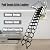 TECHTONGDA Heavy-Duty Retractable Attic Loft Ladder, 12-Step Folding & Pull-Down Staircase, 9.84ft Folding Stairs, 660lbs Capacity, 31.5'' x 35.4'', Ideal for Garage Attics, Storage Rooms, Pure Black