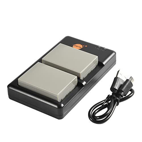 BLN-1 Lot de 2 batteries de rechange rechargeables et double chargeur compatibles avec BCN-1, Olympus OM-D E-M1, OM-D E-M5, Pen F, Pen E-P5, OM-D E-M5 Mark II