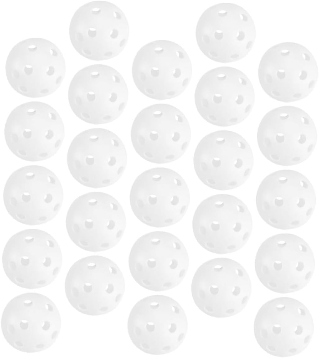 VANZACK 100pcs White Golf Practice Balls 26-Hole Indoor Training Hollow Plastic Balls for Swing Golf Training and Clubs