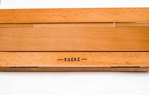 Exerz Wooden Reading Rest Cookbook Stand Recipe Holder Bookrest Table Easel – Premium/Adjustable/Foldable/Text Book Ipad Tablet Dictionary/Natural Wood Eco Friendly - 13.5" x 9.5" x 1"