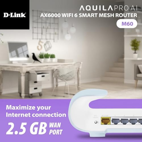 Image of D-Link AX6000 WiFi 6 Mesh System 3-Pk -Contemporary Design -High-Performance -Feature Rich -AI Enabled -Parental Controls -Covers up to 8000+ sq. ft -Router (M60 /3)
