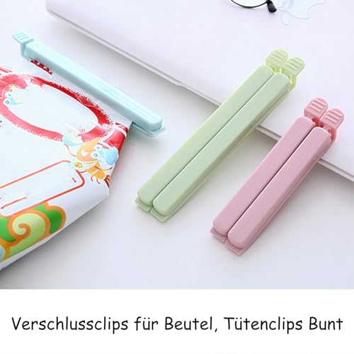 qingmeng 30 Stück Verschlussclips für Beutel, 15cm 12cm Tütenclips Bunt, Verschlussklammern Tütenklammern Groß, Clips Klammern Klipser für Tüten Verschluss Beutelclips Küche Frischhalteklammern Frisch