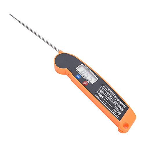 Digital Meat Thermometer, Food Thermometer Cooking Thermometer with Foldable Probe Digital Thermometer for Cooking(Orange)