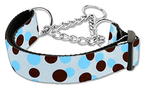 Mirage Pet Products Martingale Confetti Dots Nylon Collar, Medium, Baby Blue