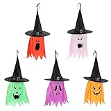 Halloween LED Beleuchtete Hexe Hüte Hängen Glowing Geist Hexe Hut LED String Lampe Dekorationen für Party Im Freien Hof Indoor Terrasse rasen Garten