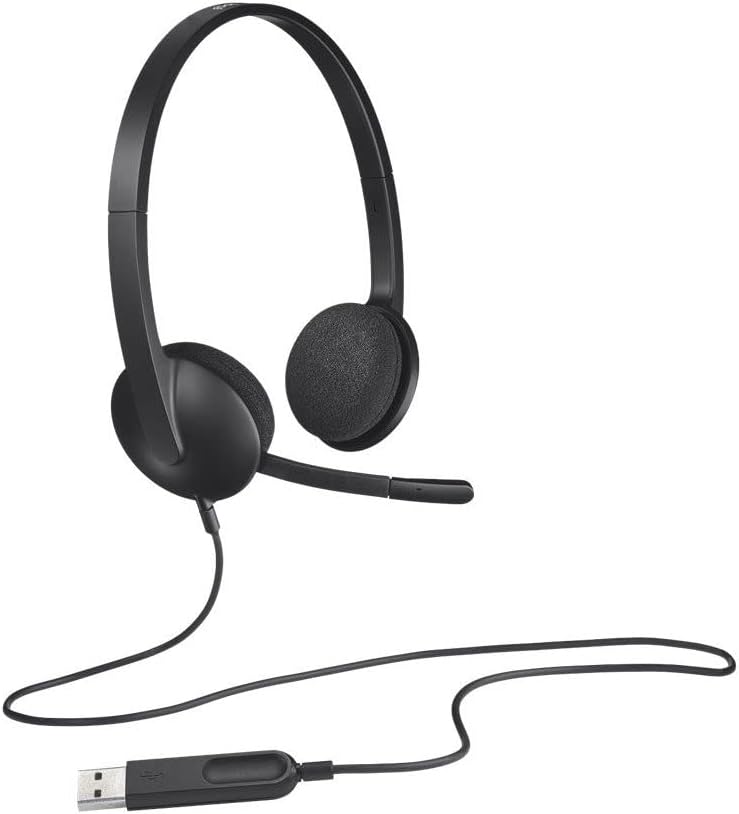 Logitech H340 Cuffie Cablate per Computer, Cuffie Stereo con Microfono e Audio Digitale, ‎Cancellazione Rumore, USB, PC/Mac/Laptop/Chromebook - Nero H340 Single - Immagine 1