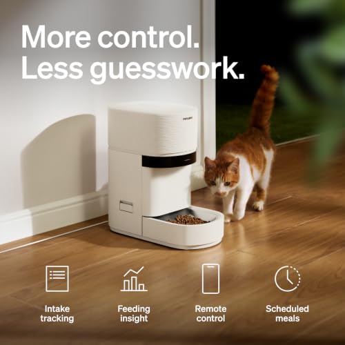 Image of PETLIBRO Automatic Cat Feeder with Smart Scale, 5G WiFi Automatic Dog Food Dispenser with Dual Feeding Mode, 5L Pet Feeder with Low Food Sensor, Up to 10 Meals Per Day, Granary 2 White