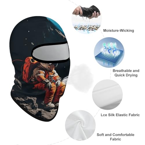 Balaclava Face Mask for Men Women Astronaut Crashed on The Moon Full Mask for Outdoor Sport Cycling Fishing Cap miniatura 3