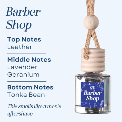 Image of CANDECraftCo Car Air Hanging Fragrance Oil, Car Auto Freshener for Essential Oils, Scents Fragrance Aromatherapy Automobile Diffuser, Long Lasting (Barber Shop)