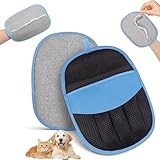 AddLuck Pet Hair Removal Glove,Electrostatic Magic Brush Gloves for Dogs and Cats, Reusable Grooming Pet Hair Remover for Furniture, Clothing, Carpet & Car Seat (Blue)