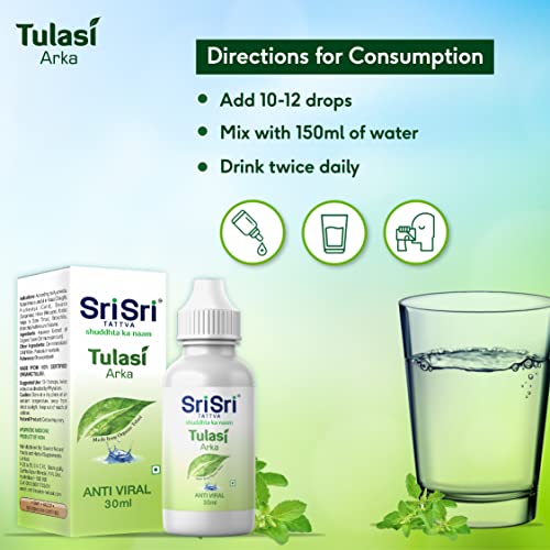 Image of Sri Sri TATTVA shuddhta ka naam Tulasi Arka - Anti-Viral Drop - Natural Immunity Booster for Adults - 30ml (Pack of 4)