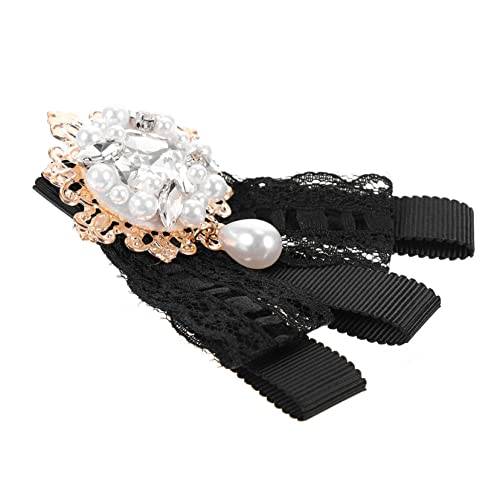 Veemoon Vintage Bow Tie for Women Checkered Silk Bow Tie Rhinestones Perfect for Parties