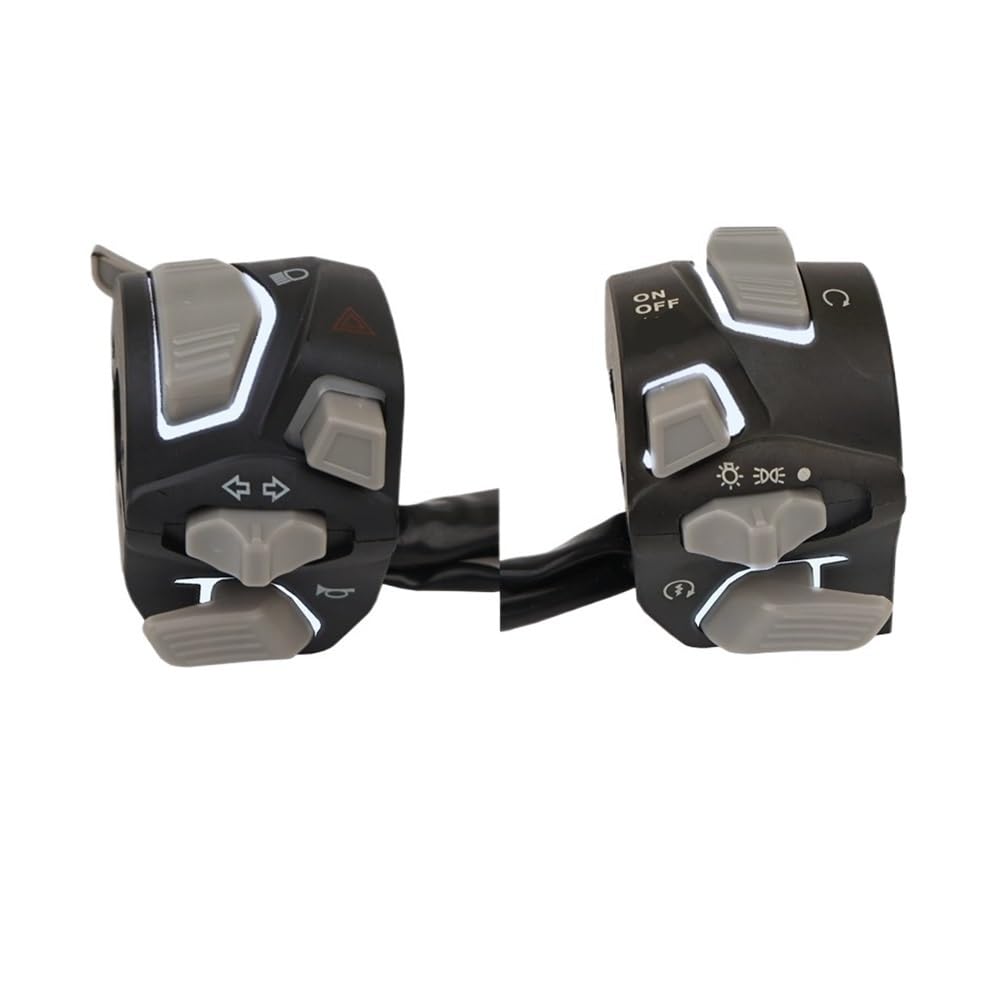 Pulsante interruttore manubri Interruttore Universale Per Manubrio Moto Da 7/8'' 22 Mm, Spia Di Avvertimento, Lampeggiante, Clacson, Pulsante Avviamento E Spegnimento Con LED